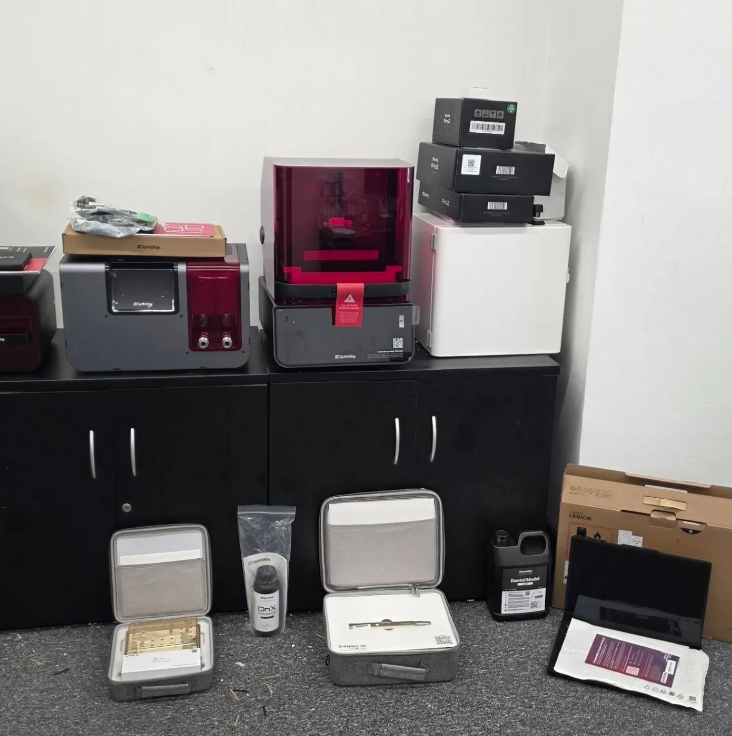 The digital bench: SprintRay printer, wash and cure units and scanner kit
